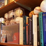 Kevin Clark Bookshelf of Poetry and Literature Books with Baseballs